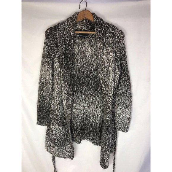 Cynthia Rowley longsleeve black white cardigan MED - Picture 3 of 8